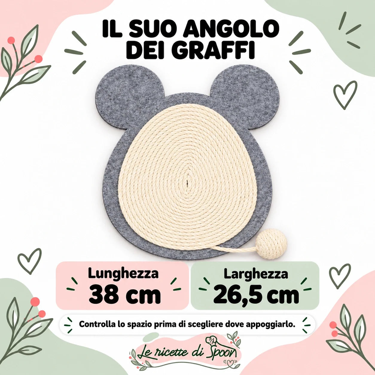 Topolino — dimensioni 38 × 26,5 cm