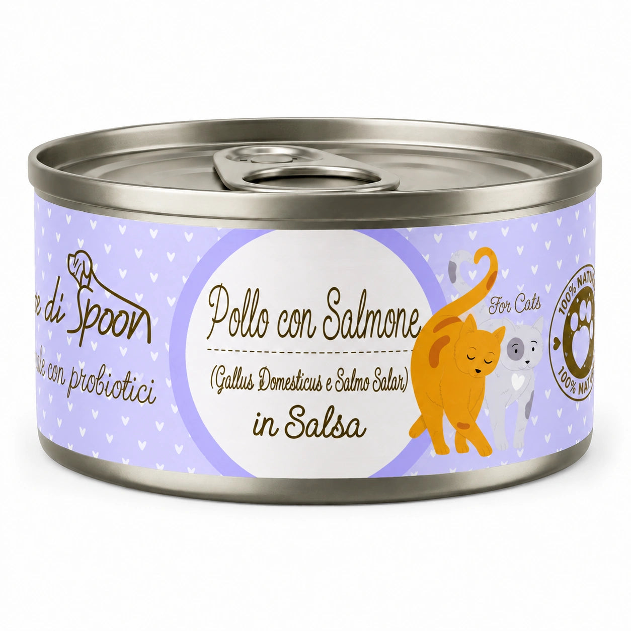 Straccetti gatto POLLO CON SALMONE 85 g - sfondo bianco