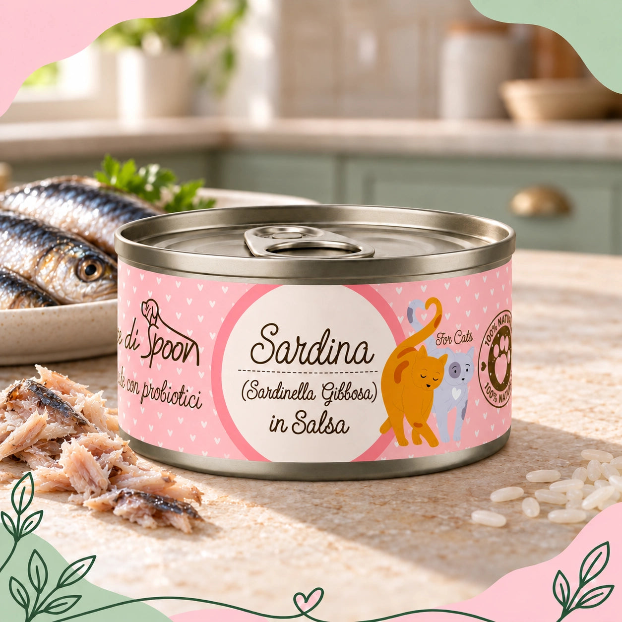 Straccetti gatto SARDINA 85 g - foto ambientata
