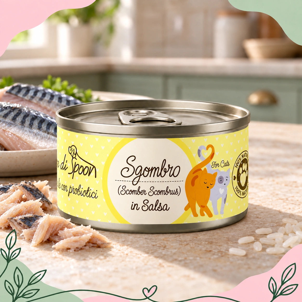 Straccetti gatto SGOMBRO 85 g - foto ambientata