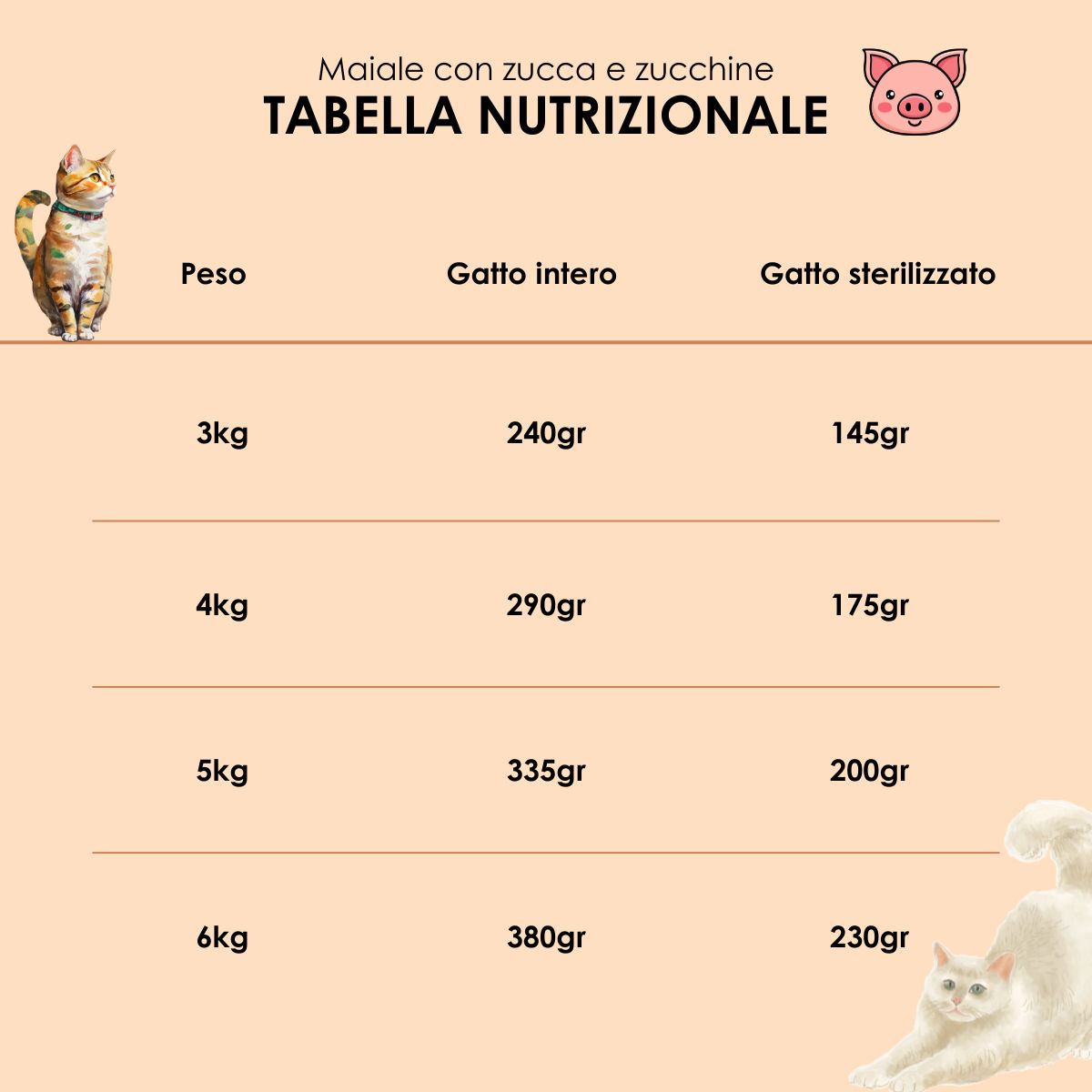 Pappa Casalinga alimento completo per Gatto adulto - Formula Struvite: Maiale con Zucca e Zucchine cotta in busta sottovuoto 85g