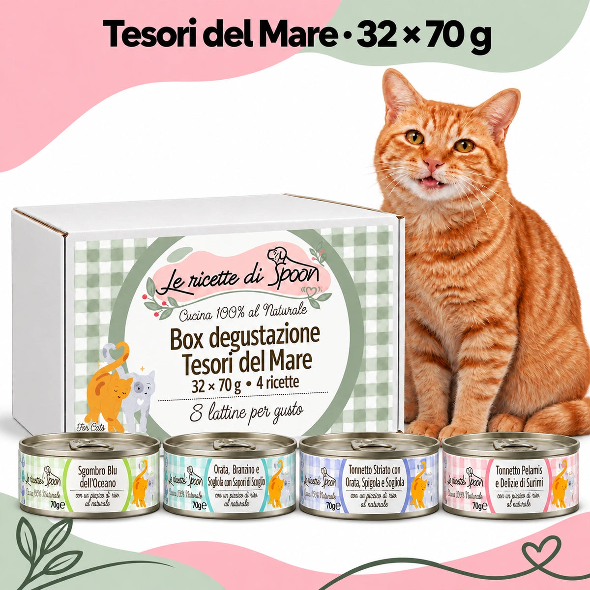 Tesori del Mare – box risparmio 32 lattine, copertina su fondo bianco