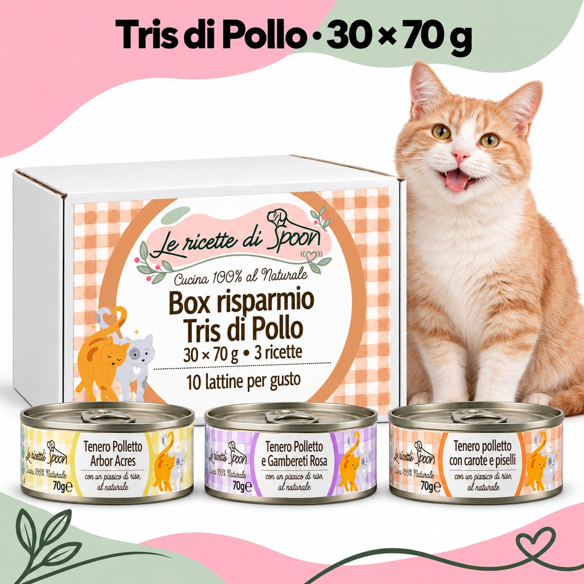 Tris di Pollo – box risparmio 30 lattine da 70 g