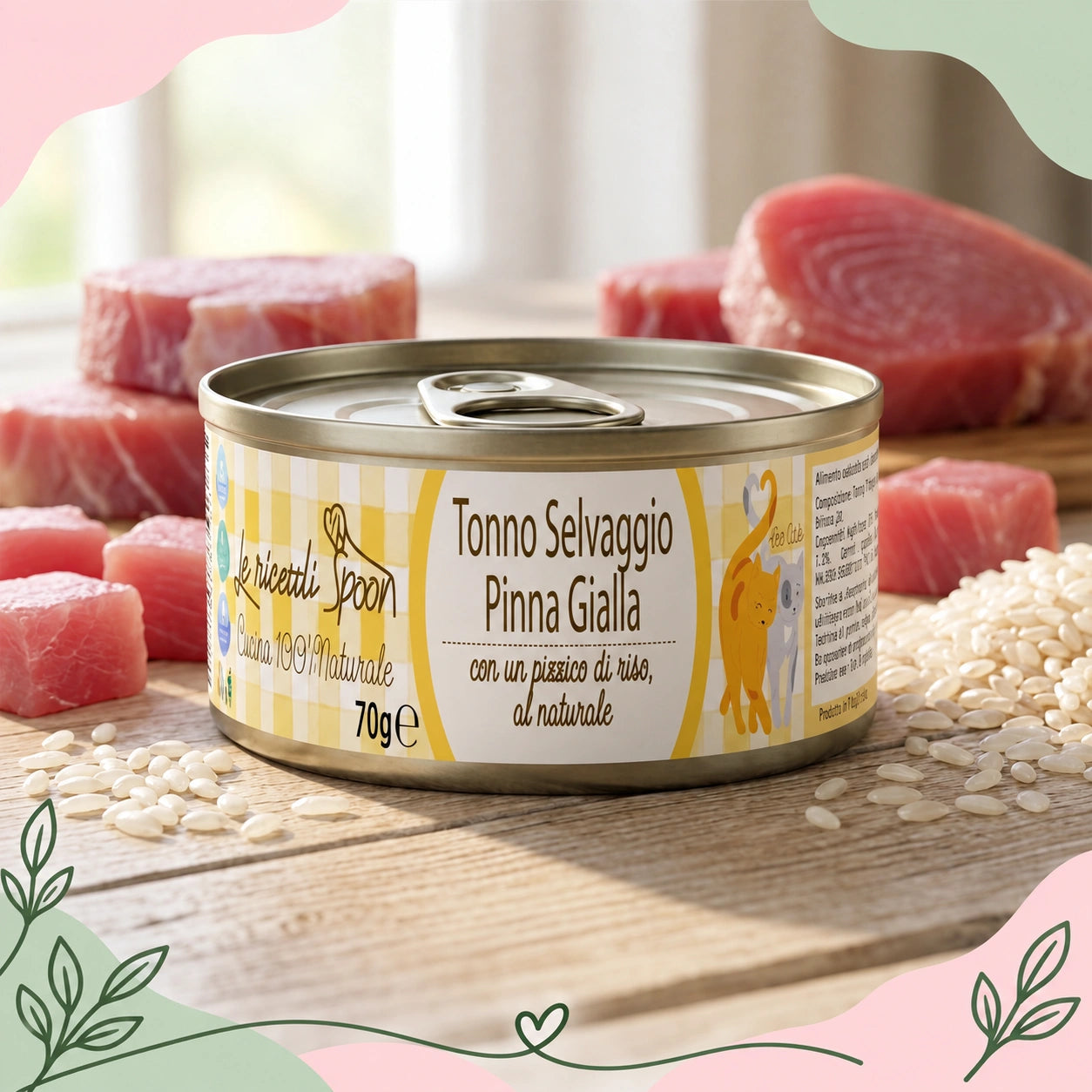 Tonno Pinna Gialla - Le Ricette Semplici umido naturale gatto 70 g