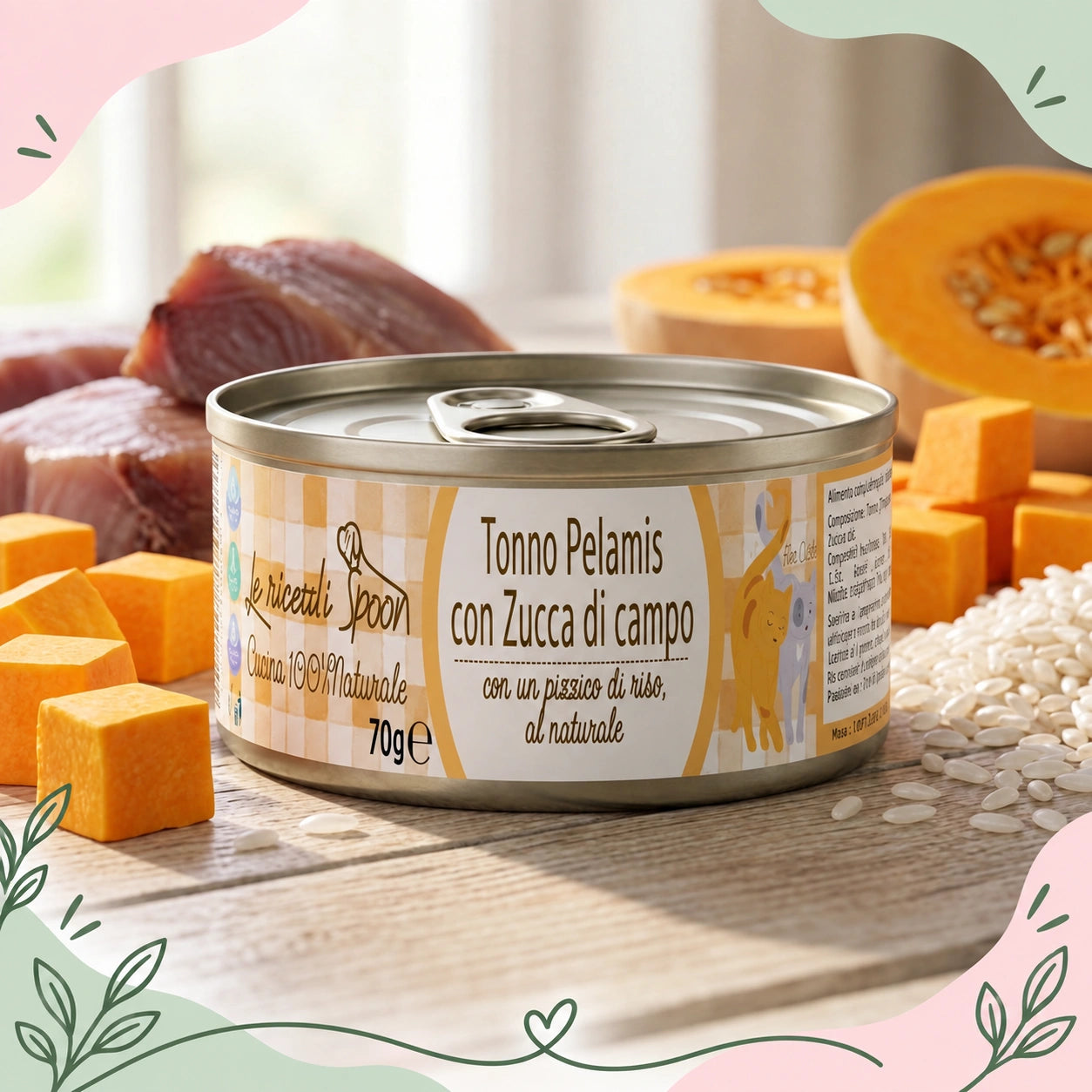 Tonnetto Pelamis e Zucca - Le Ricette Semplici umido naturale gatto 70 g