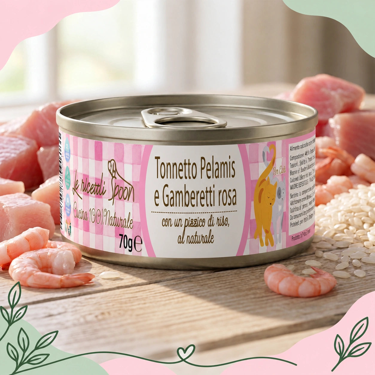Tonnetto Pelamis e Gamberetti - Le Ricette Semplici umido naturale gatto 70 g