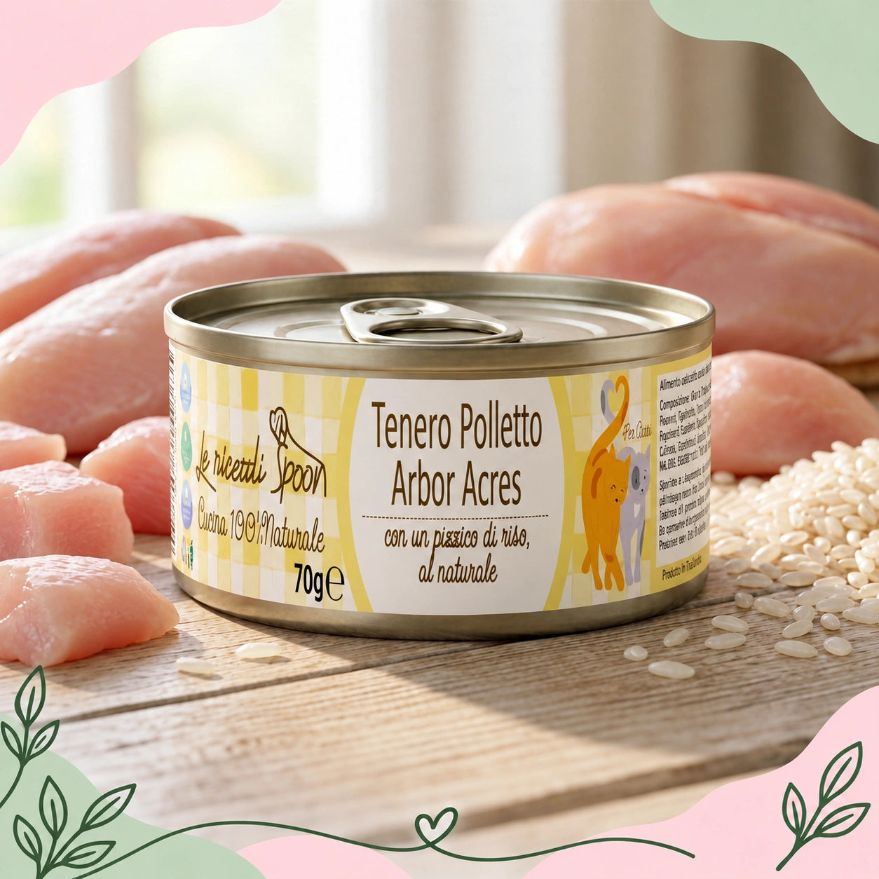 Polletto Arbor Acres - Le Ricette Semplici umido naturale gatto 70 g