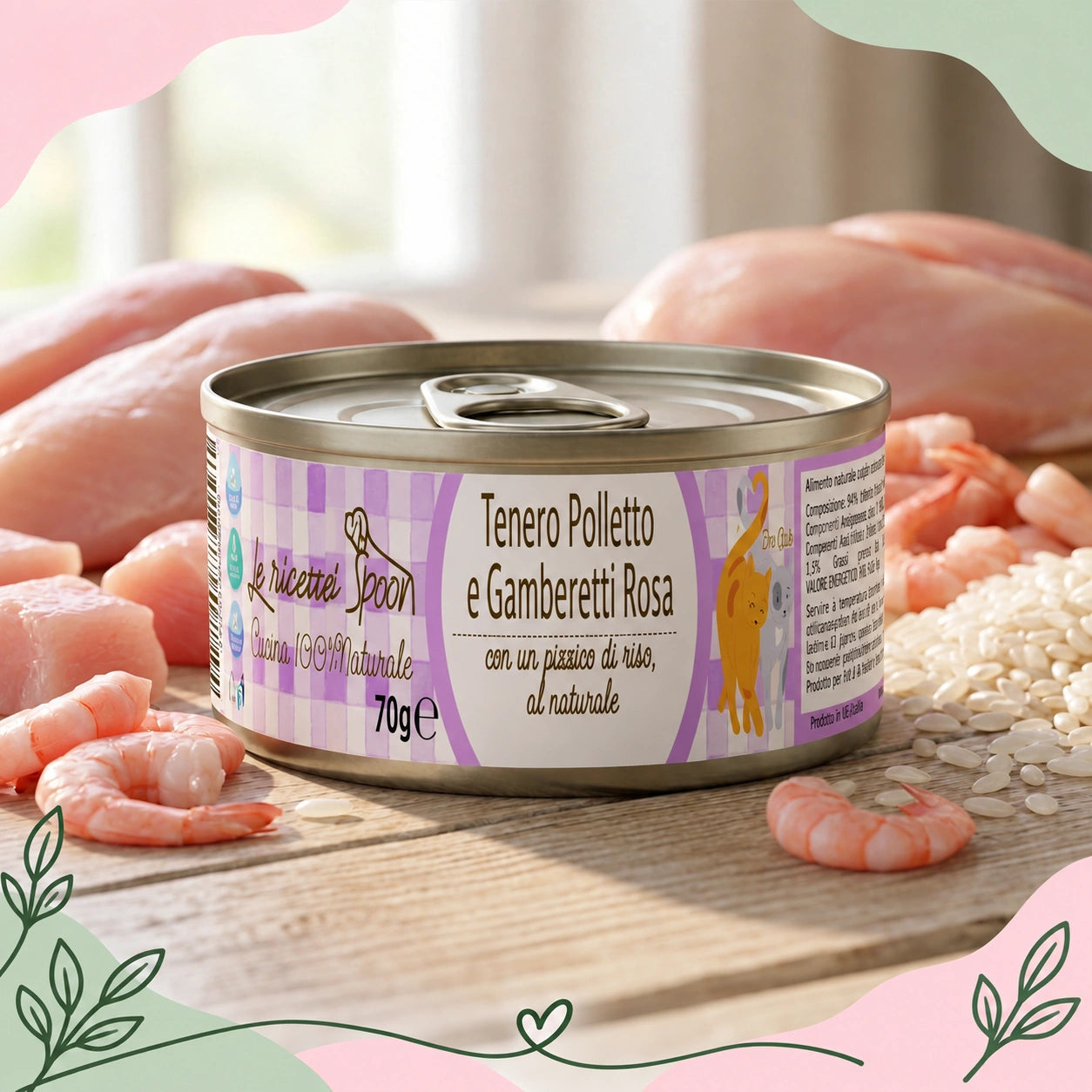 Polletto e Gamberetti - Le Ricette Semplici umido naturale gatto 70 g