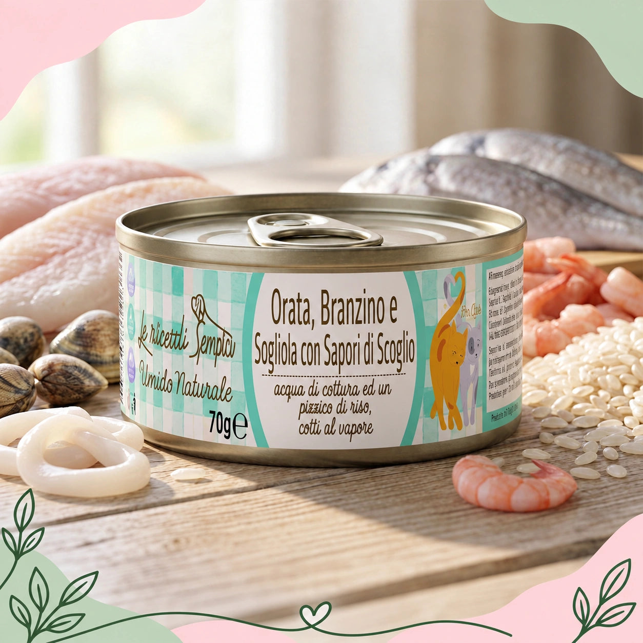 Pesce Bianco e Sapori di Scoglio - Le Ricette Semplici umido naturale gatto 70 g