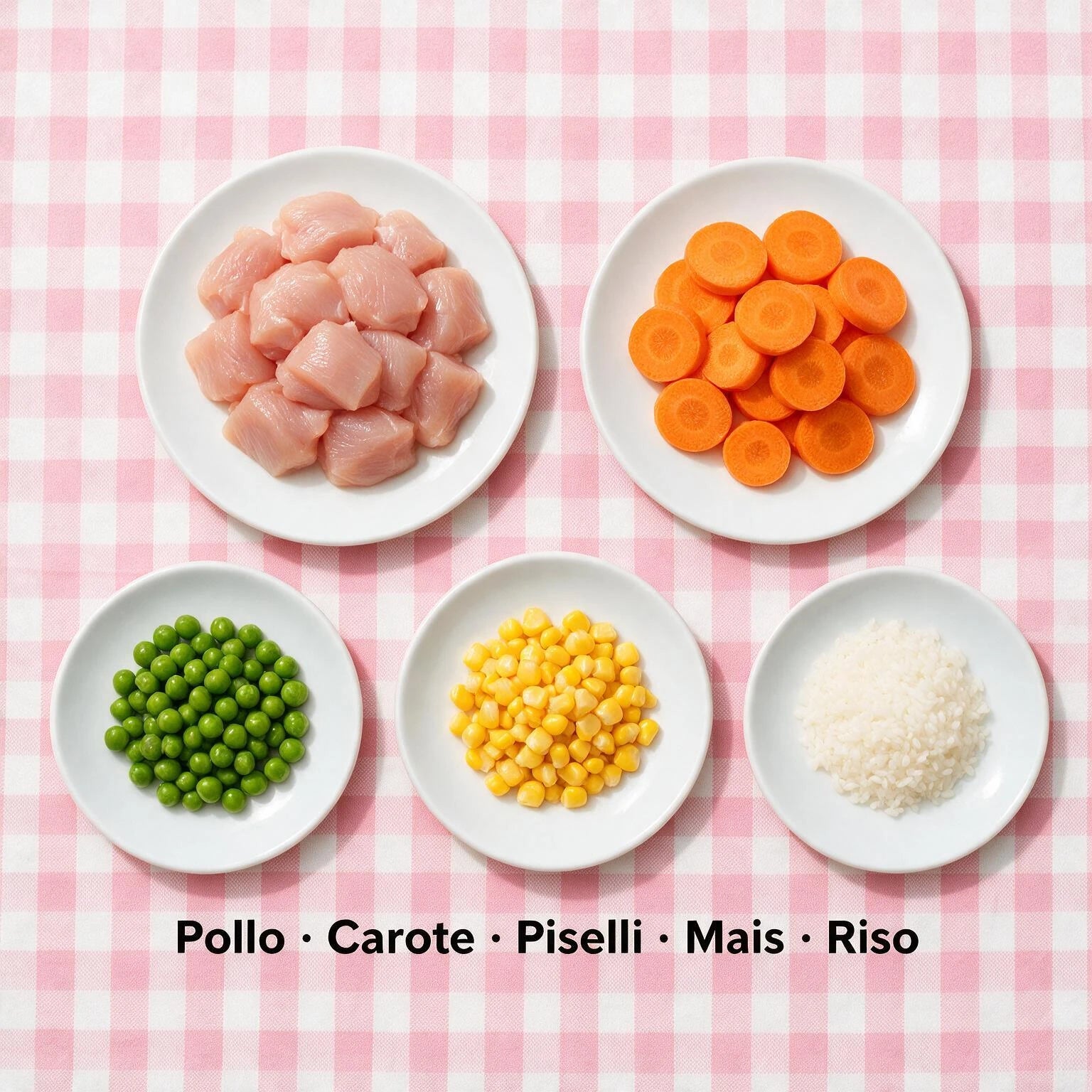 Le Ricette Semplici | Umido Naturale | Tenero Polletto con Carote e Piselli, acqua di cottura ed un pizzico di riso, cotti al vapore in lattina 70 g