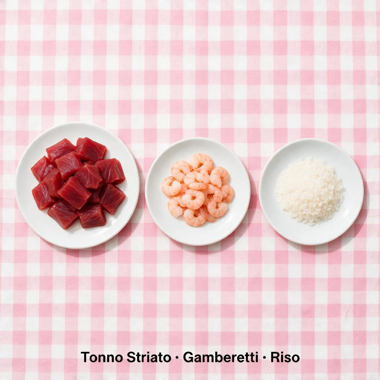 Le Ricette Semplici | Umido Naturale | Tonnetto Pelamis e Gamberetti Rosa, acqua di cottura ed un pizzico di riso, cotti al vapore in lattina 70 g