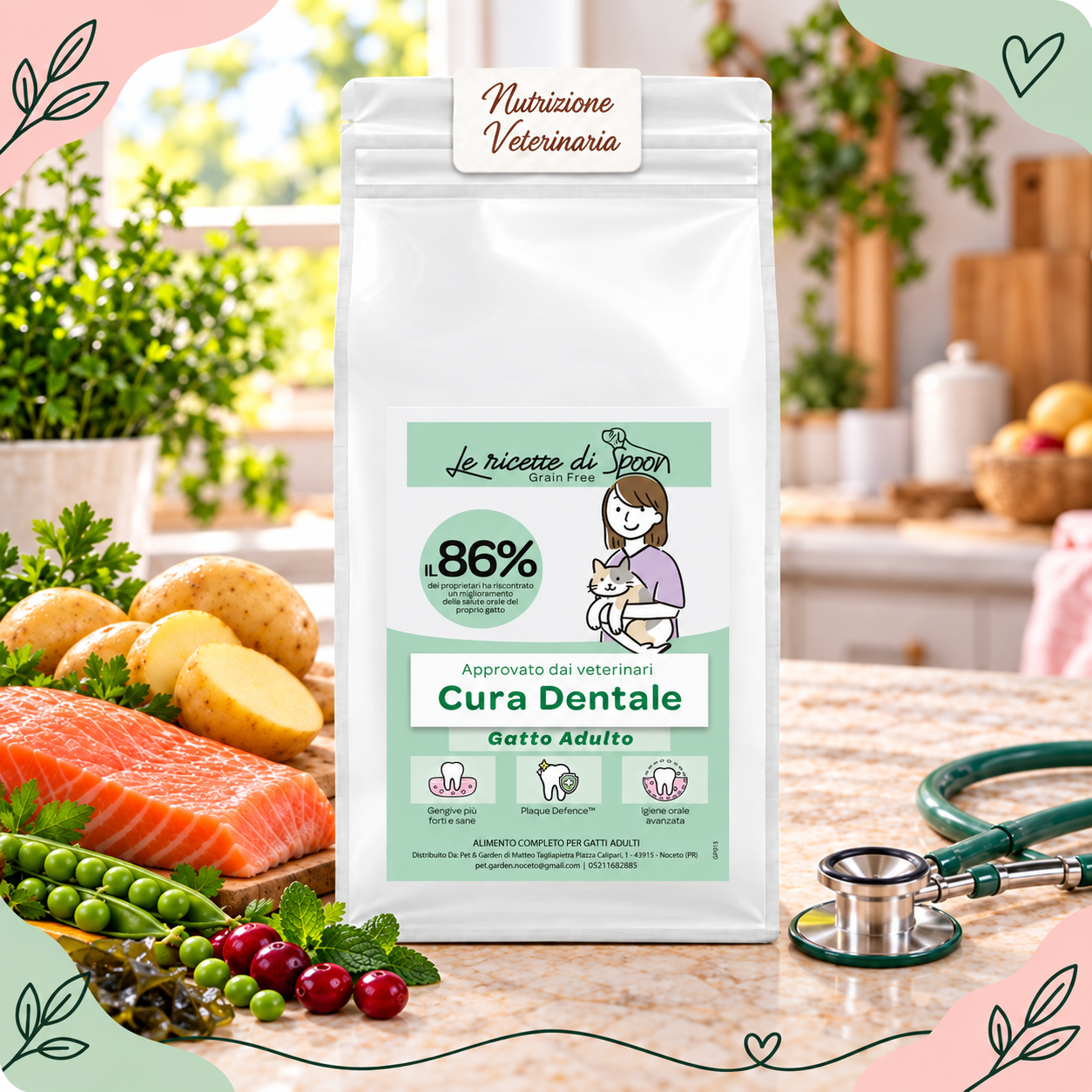 Nutrizione Veterinaria Cura Dentale gatto – confezione ambientata