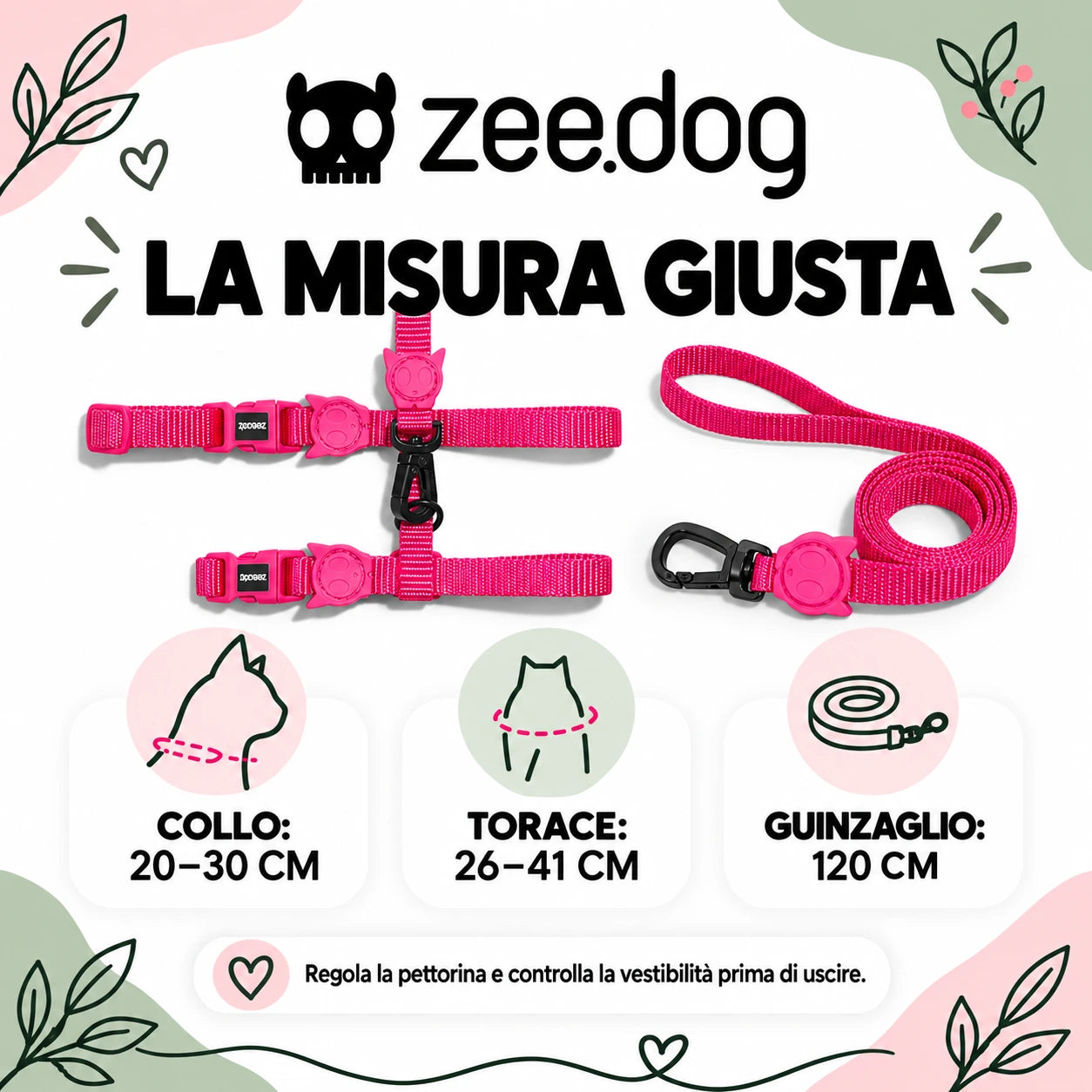 Zee.Dog Pink LED — guida alle misure e alla vestibilità